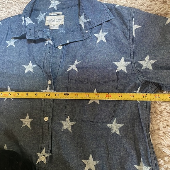 Women’s Denim and Supply Ralph Lauren Boyfriend Star Denim Button Down Top M - Picture 5 of 10